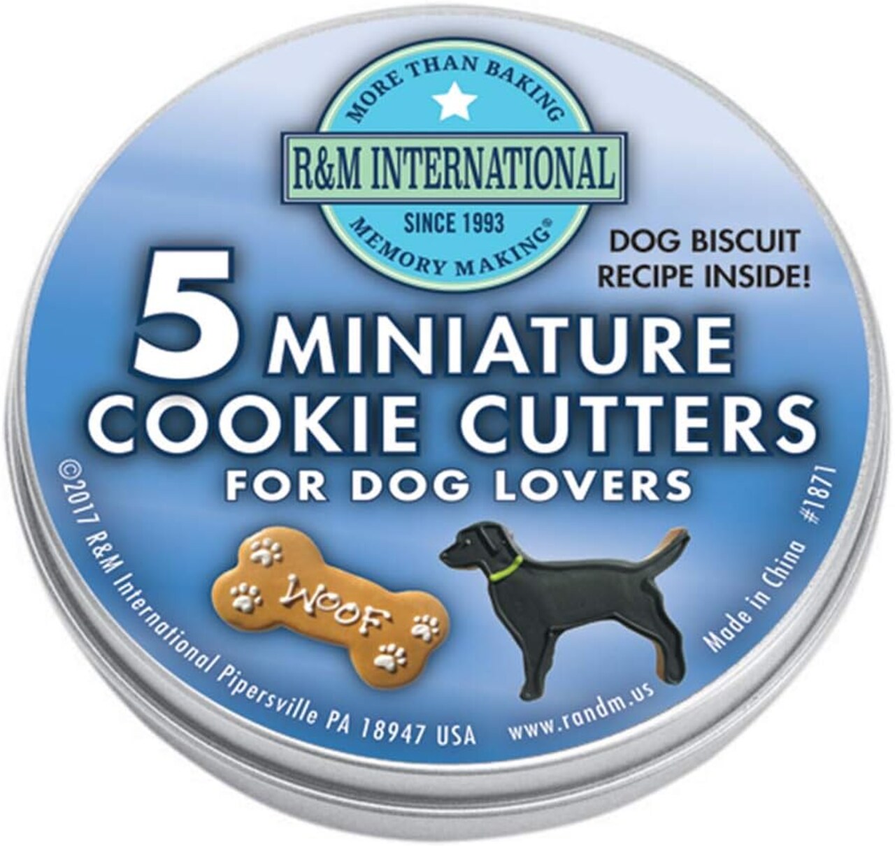 International Mini Dog Cookie Cutters in Storage Tin, 5-Piece Set